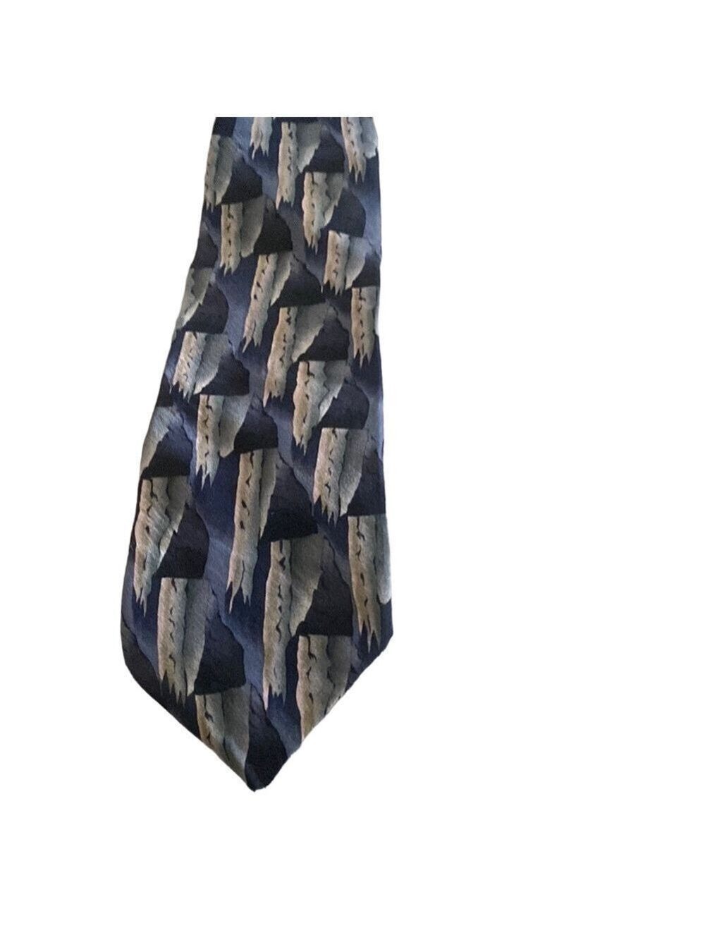 J. Garcia Geometric Blue & Gray Silk Tie – Landscape Collection